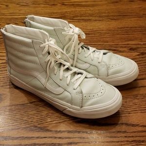 Vans Sk8-Hi Leather Mint Green w/ Zipper back